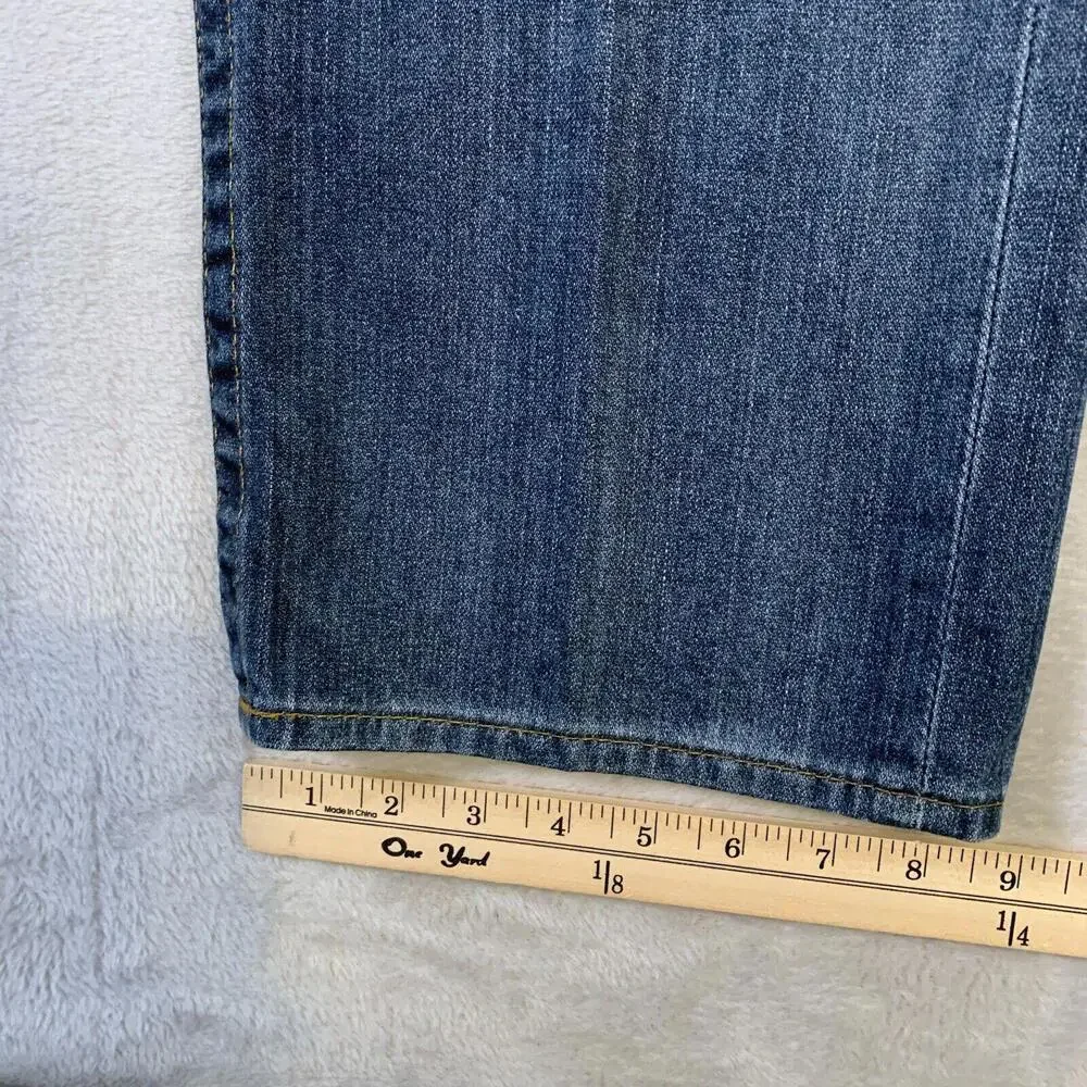 True Religion Jeans Mens 44x32 Blue Slim Straight Medium Wash‎ Stretch Denim